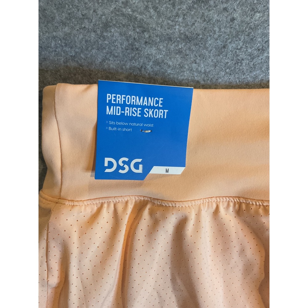 DSG Girls Mid-Rise Skort Peach Orange Athletic Tennis Skirt Size M 10-12 NWT - Picture 12 of 12